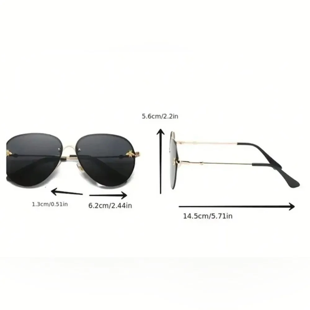 NEW! *Bee* Goldtone Designer-Style Sunnies Sunglasses